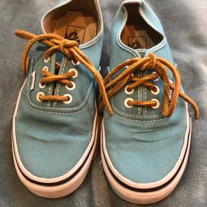 NEW! TWICE WORN blue canvas Vans
